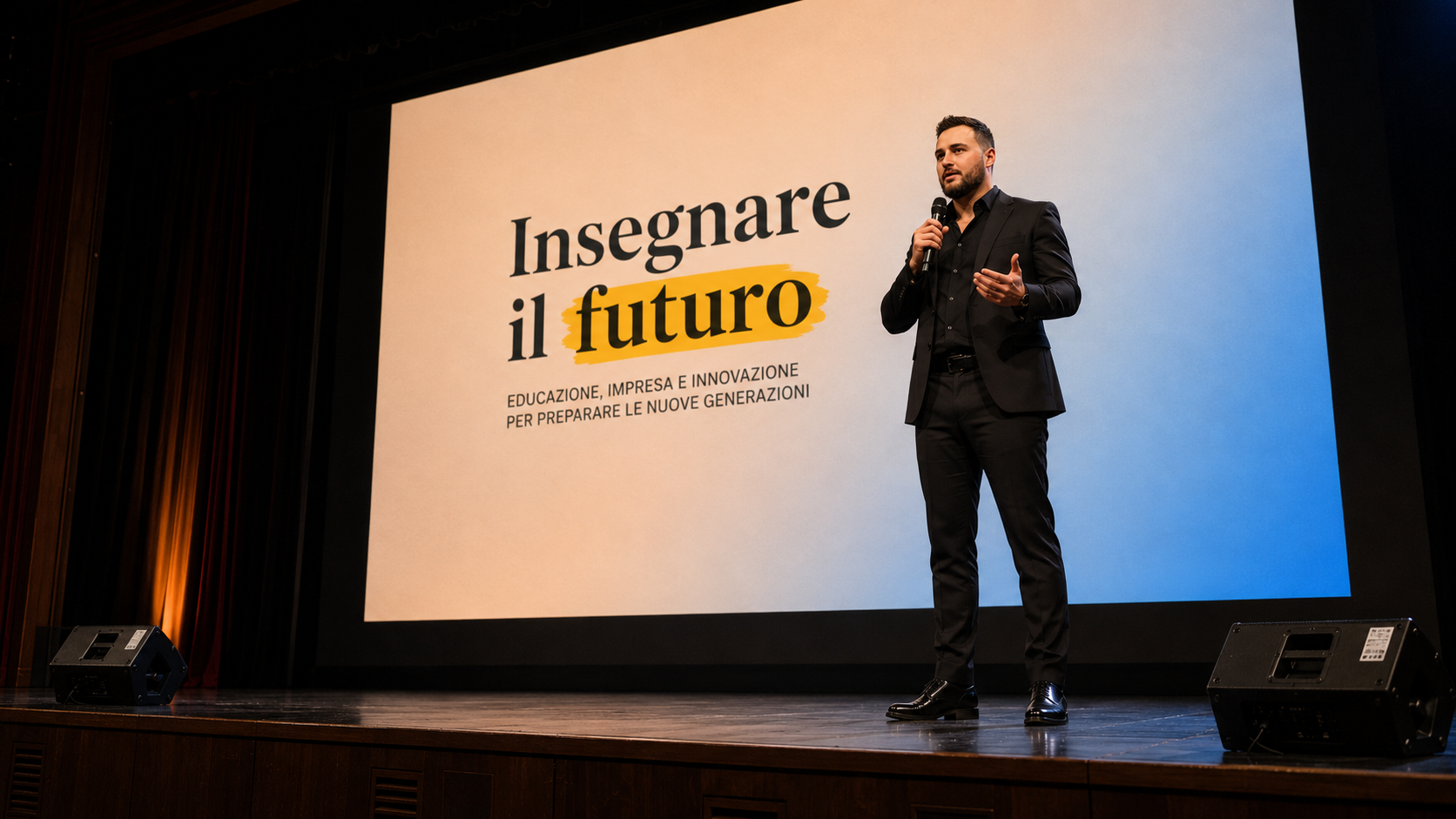 GianMarco Ingafù Del Monaco durante il talk Insegnare il futuro